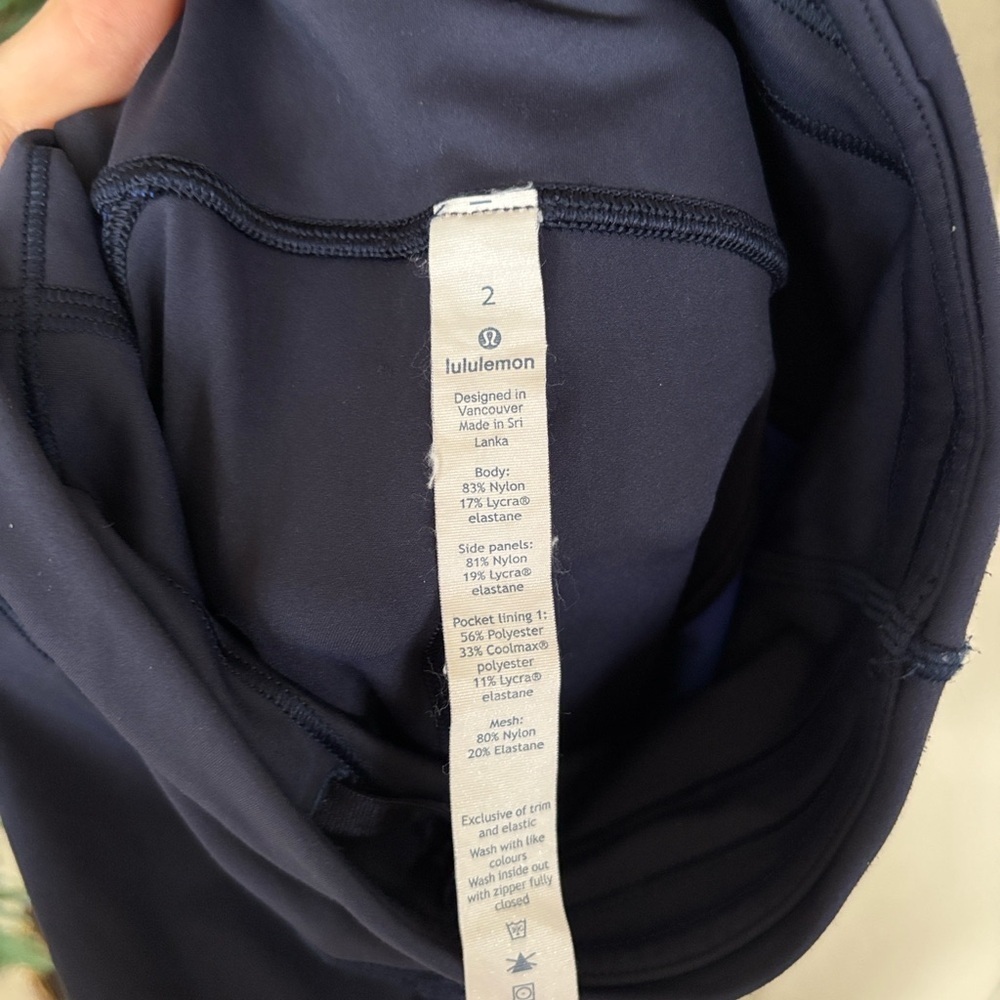 Lululemon Color Me Quick 7/8 Tights 25" Navy Blue Laser Cut High Rise Leggings - Picture 15 of 16